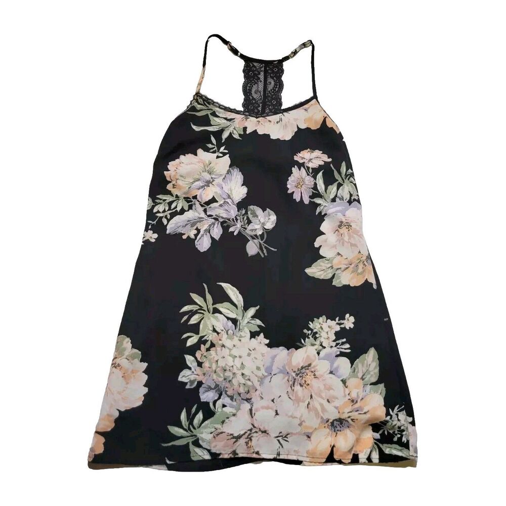 American Rag Cie Mini Dress Womens XS Floral Spaghetti Strap Slip Style
